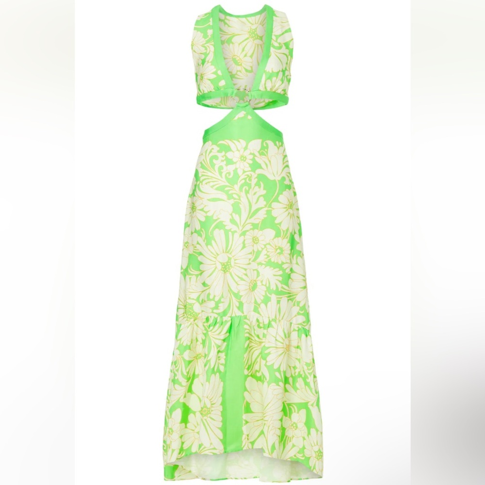 Sandro Green Floral Maxi Dress